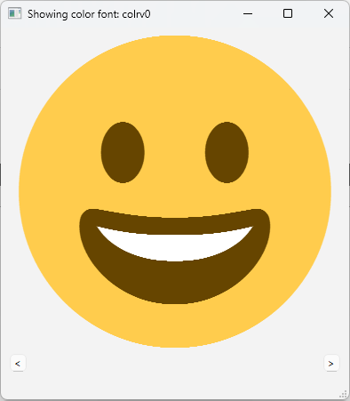 Emoji using a colrv0 font